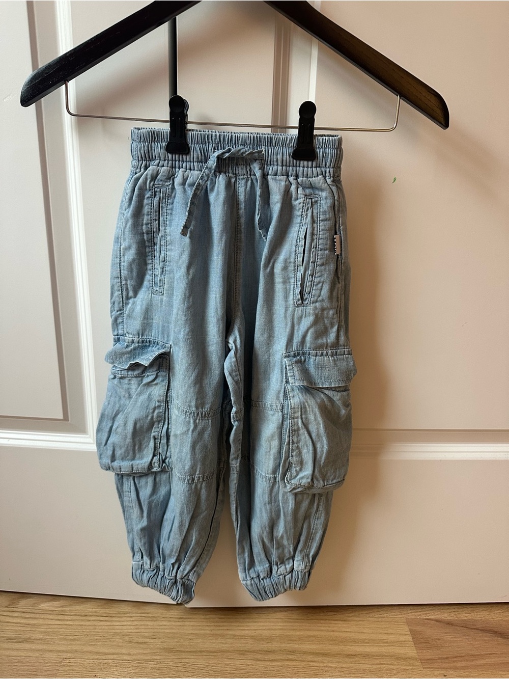 Molo Chambray Kids Cargo Jogger Pants